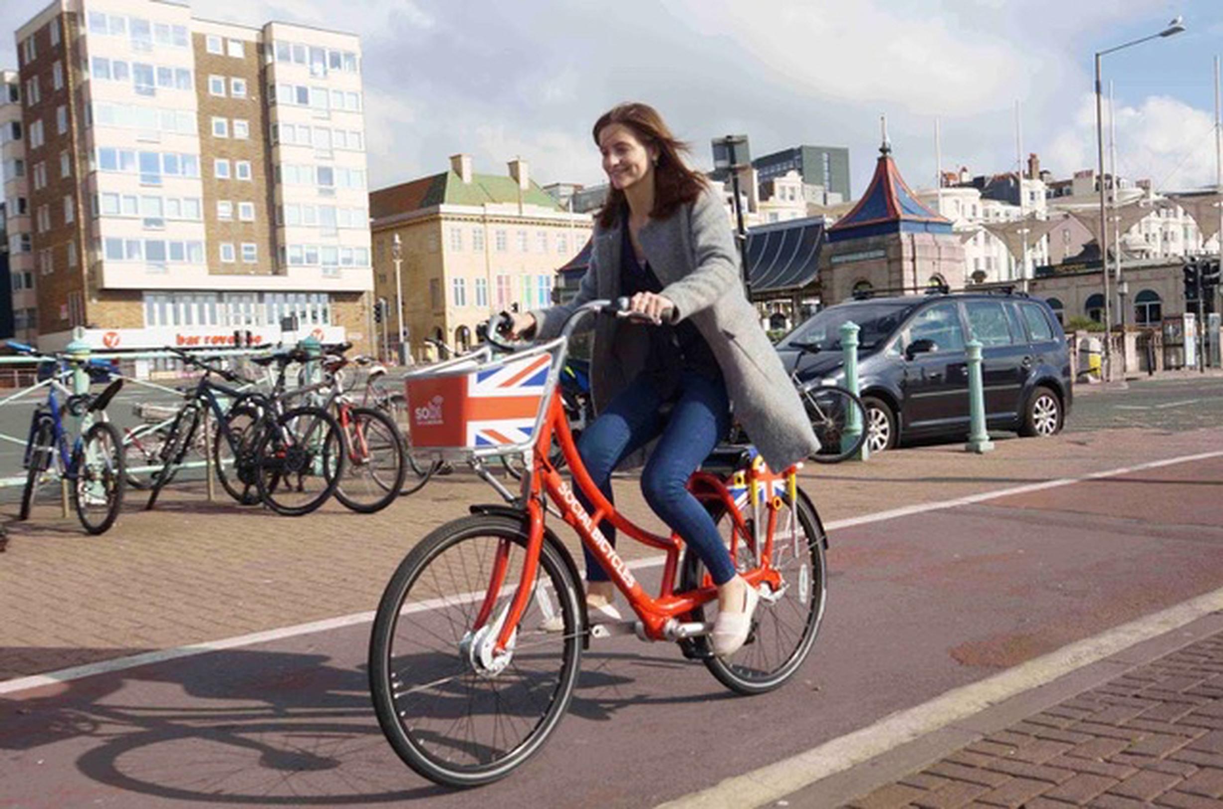 The‘social bicycle’ (SOBI) smartbikes wlll be available from 50 docking stations in Brighton and Hove including along the seafront