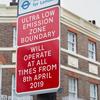 Signage goes up in London to warn drivers of ULEZ charge