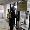 Nottingham's Lace Market motorcycle lockers secured