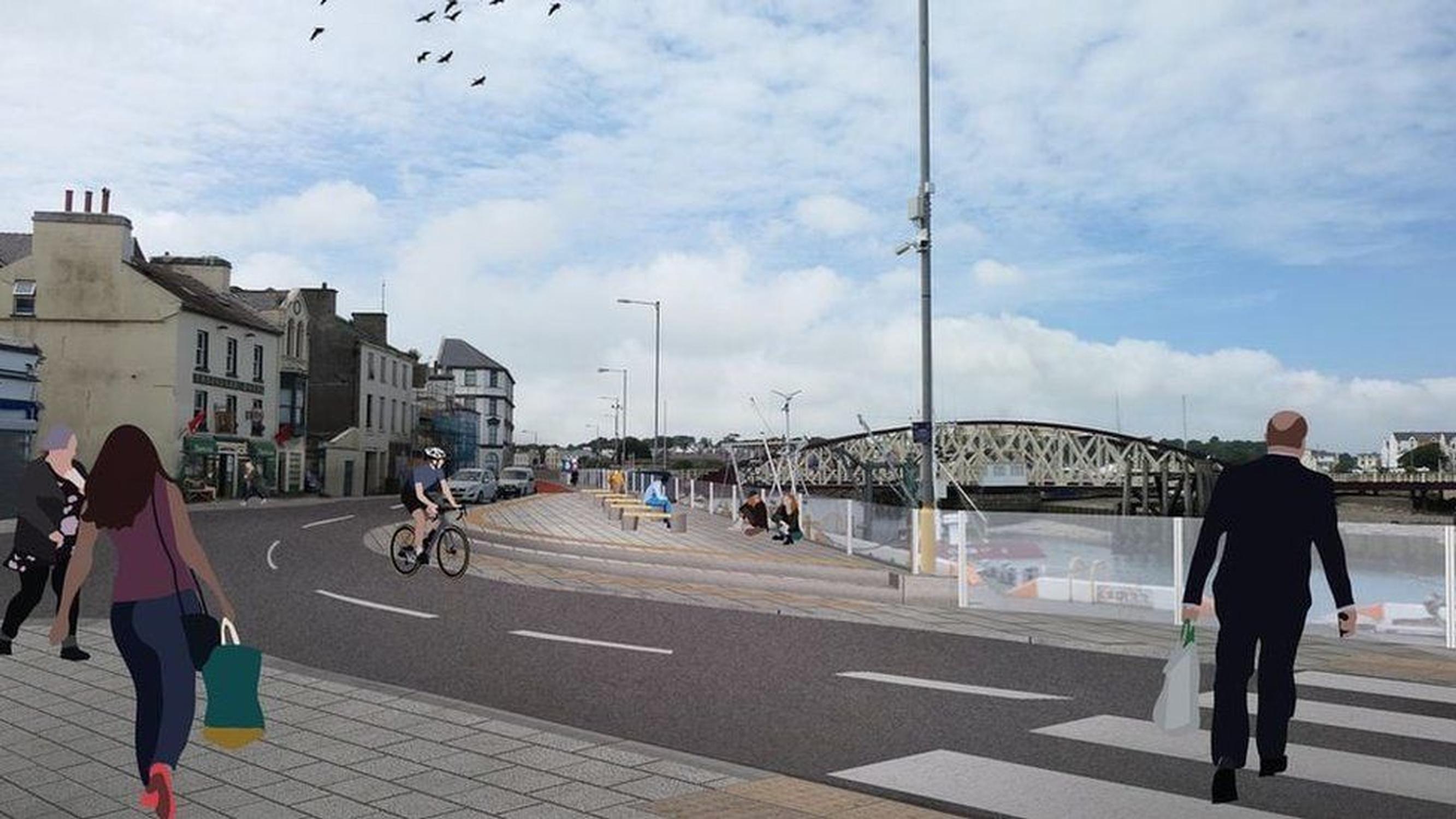 Flood wall plans for West Quay Ramsey (Isle of Man Government)