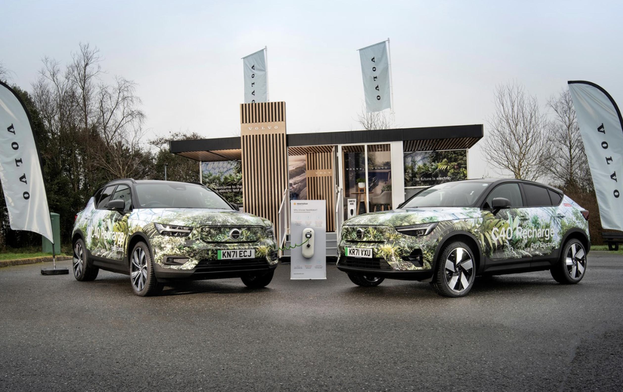 The Volvo test drive area at the Eden Project