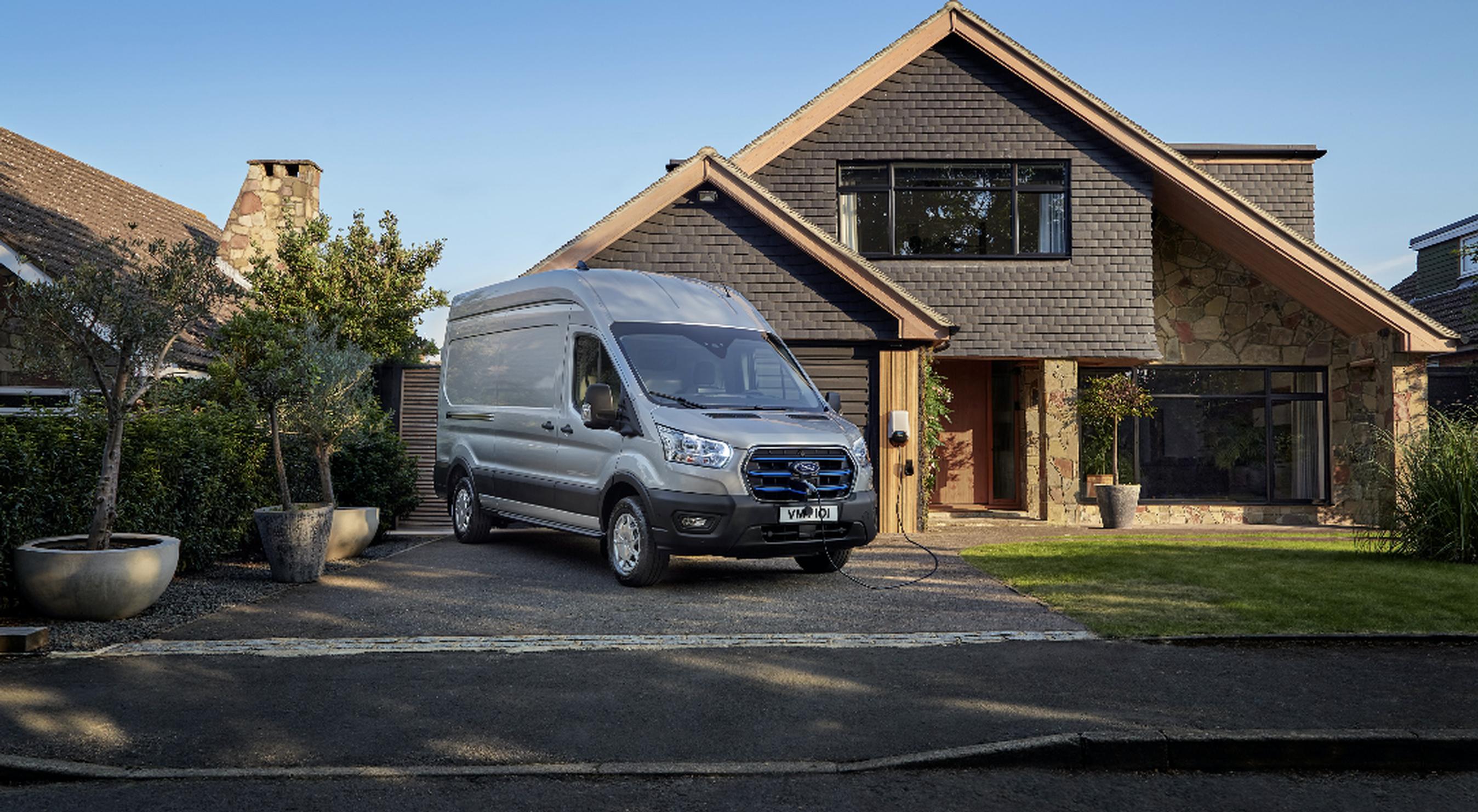 A fleet vehicle using a driveway (Ford)