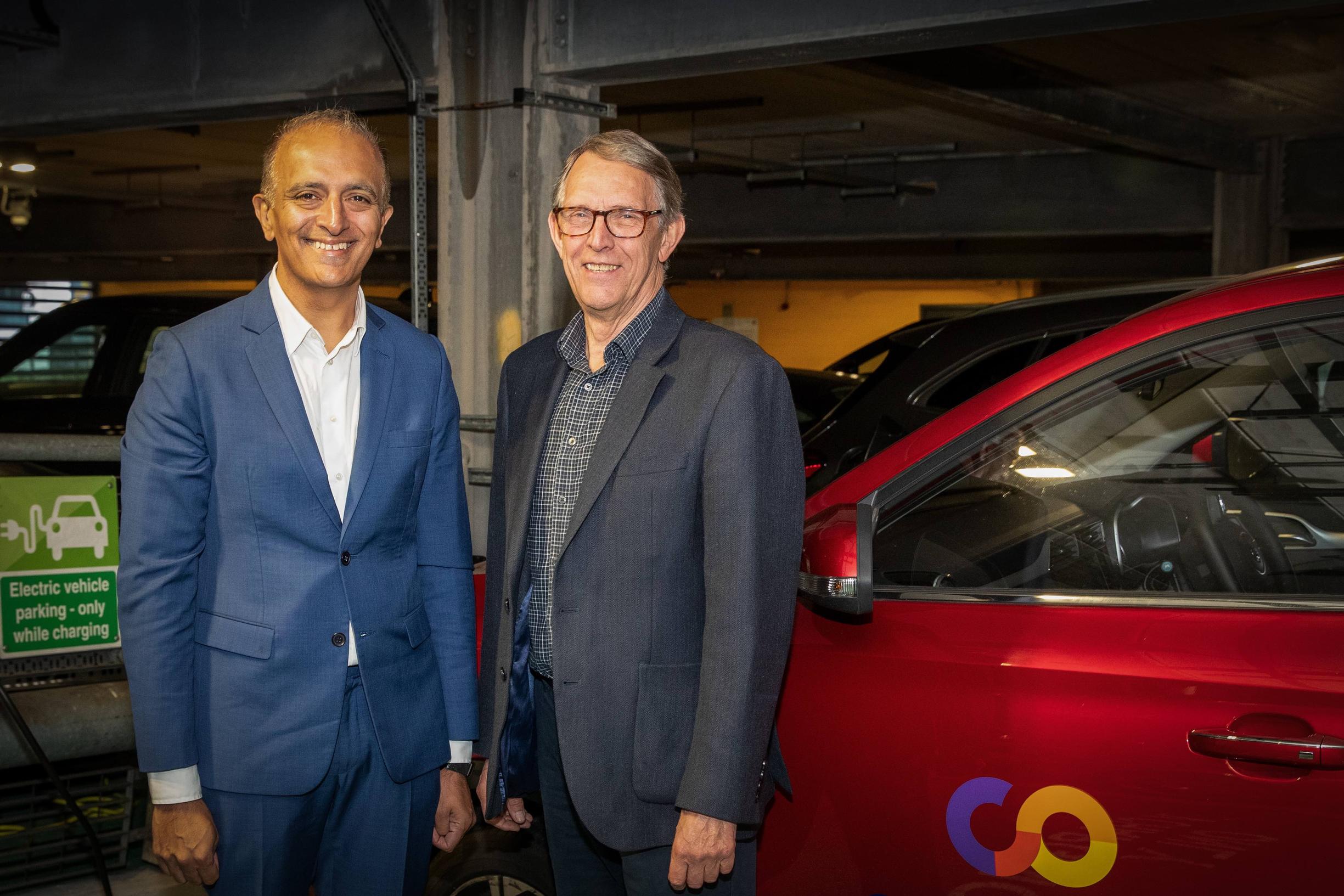 Asif Ghafoor, CEO at Be.EV with Cllr David Ellis, chair of Warrington’s Climate Emergency Commission