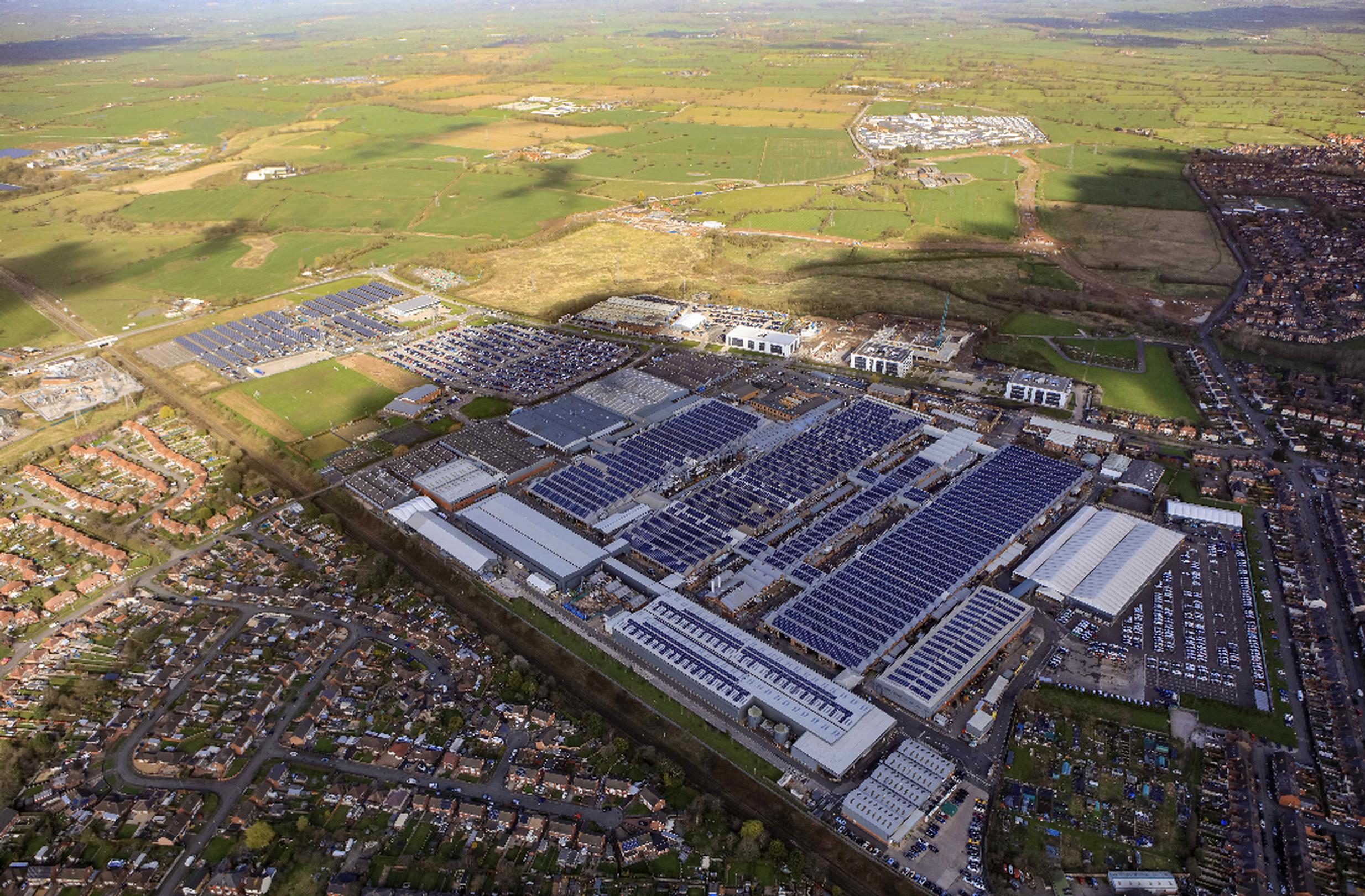 Solar panels on the Bentley factory