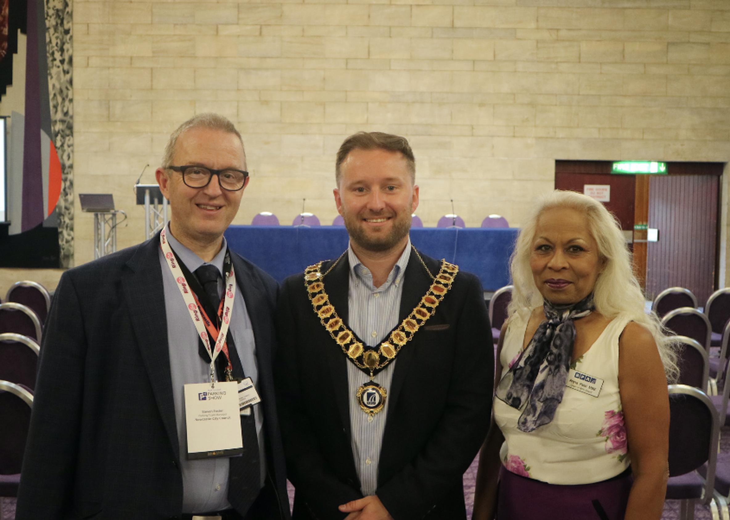 Newcastle City Council’s Steven Foster with BPA president Stuart Harrison and BPA chair Anjna Patel MBE