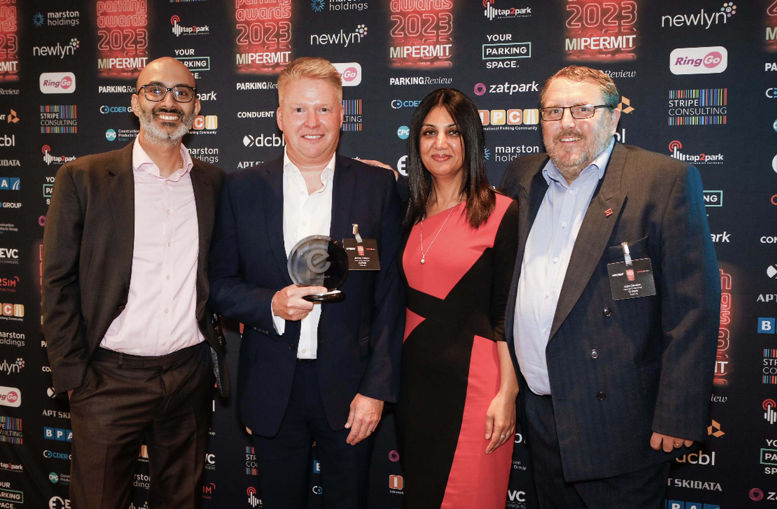 Q-Park’s Sarosh Mehta, James Pollock, Monaza Salam and John Denton