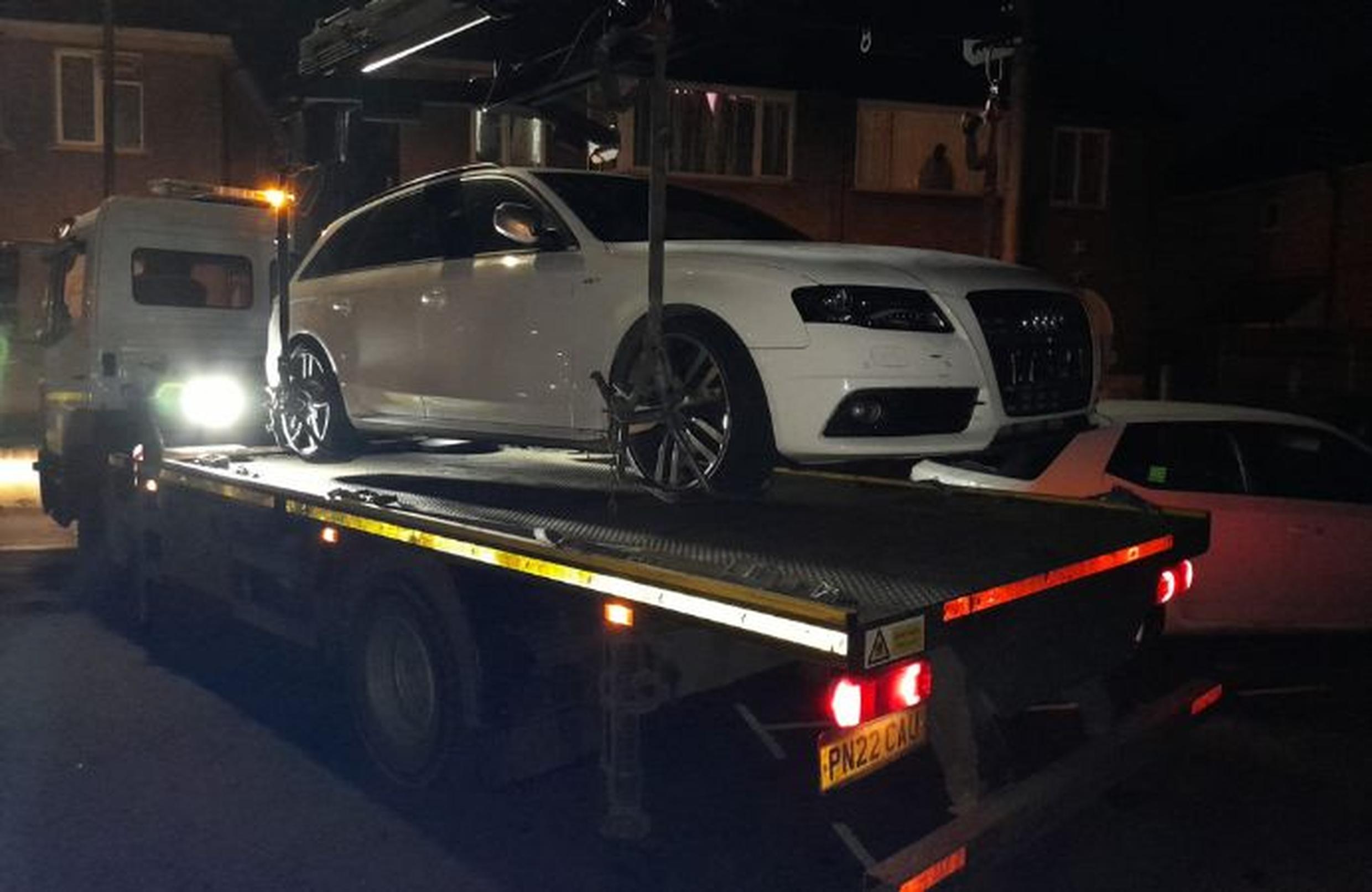 A vehicle being removed in Ealing