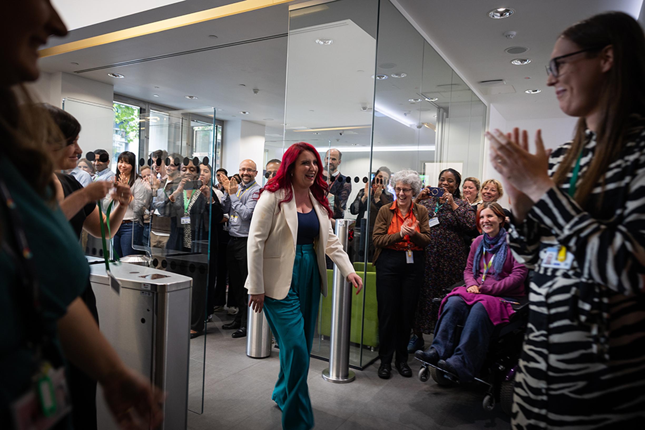 Louise Haigh arrives at the Department for Transport