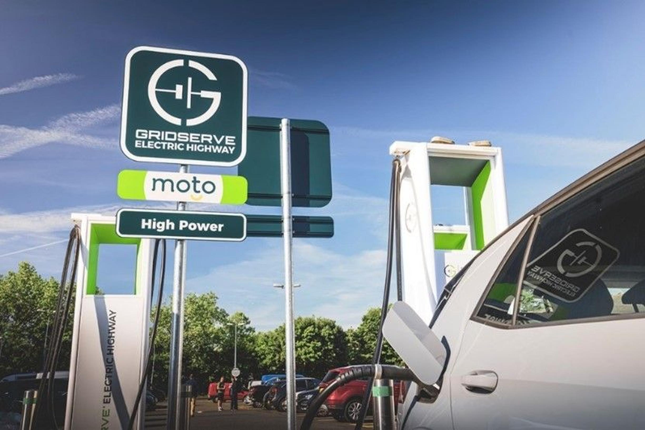 The newly opened GRIDSERVE Electric Forecourt at Gatwick Airport