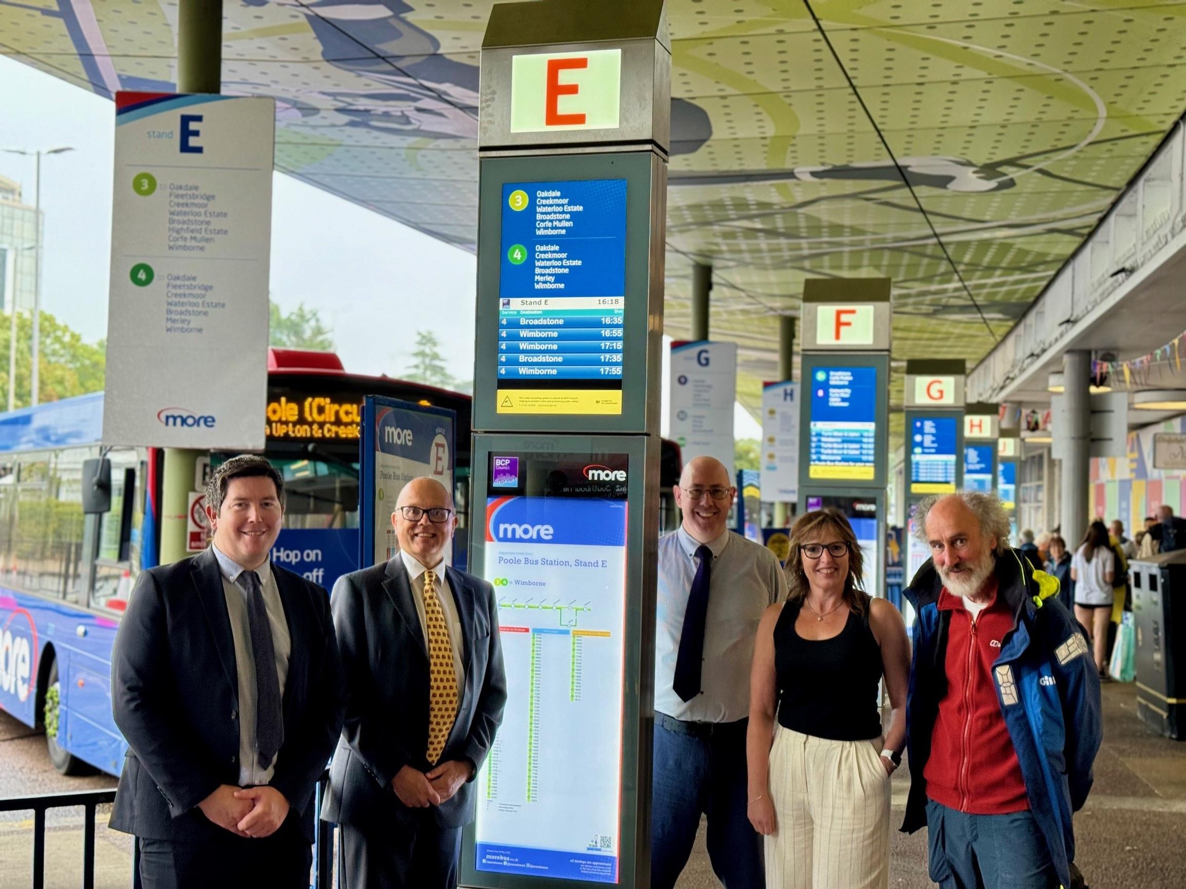 More CCTV cameras have been installed at Poole bus station integrated into 14 new electronic passenger information displays