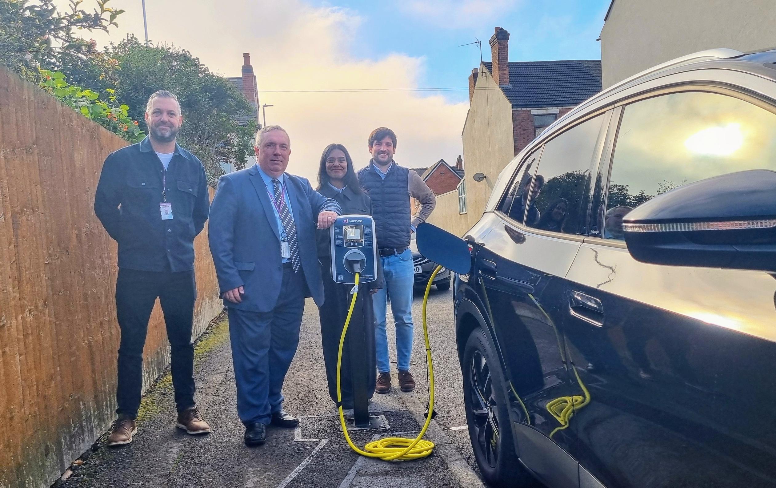 Dan Johnson, Walsall Council, Councillor Adrian Andrew, Monika Arulnathan Junior Project Manager, Gamma Energy and Rafael Alonso-Allende Senior Engineer, Wenea