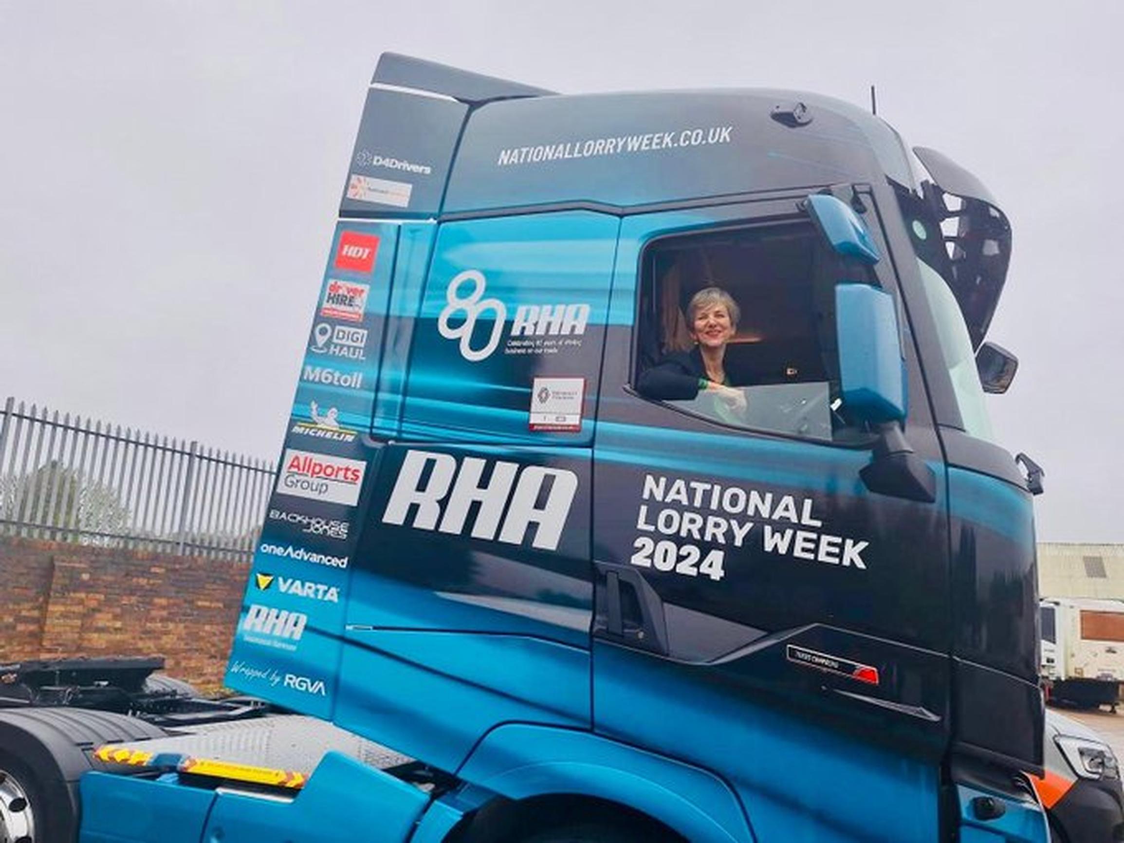 Future of roads minister Lilian Greenwood visited the ADS Truckstop in Stoke to open National Lorry Week (RHA)