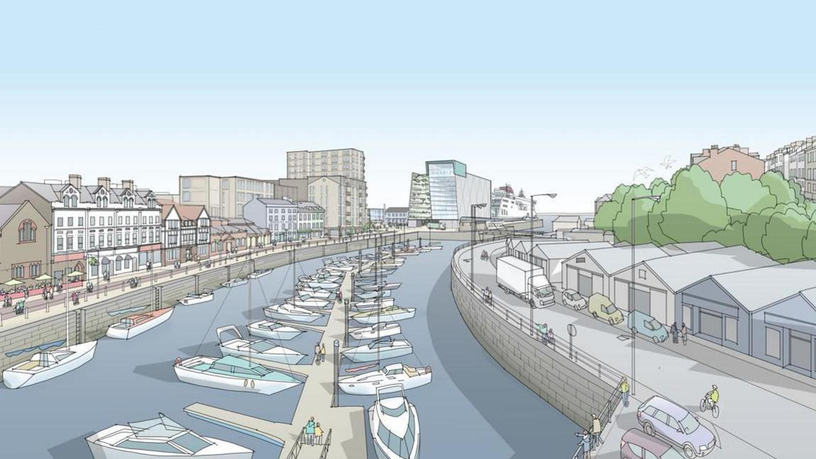 How the new MSCP would sit in the Douglas harbour scene