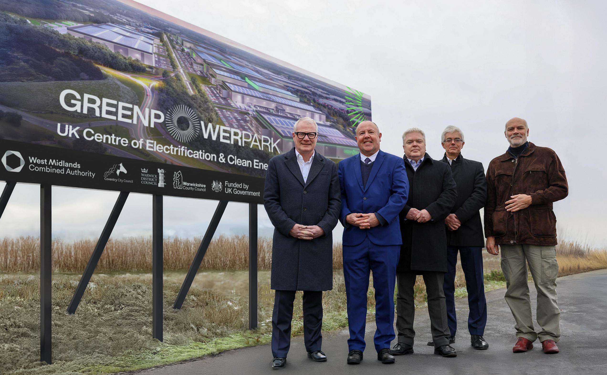 Mayor Richard Parker, Cllr Jim O’Boyle (Coventry City Council), Cllr Martin Watson (Warwickshire County Council), Philip Clarke and Cllr Chris King (Warwick District Council)