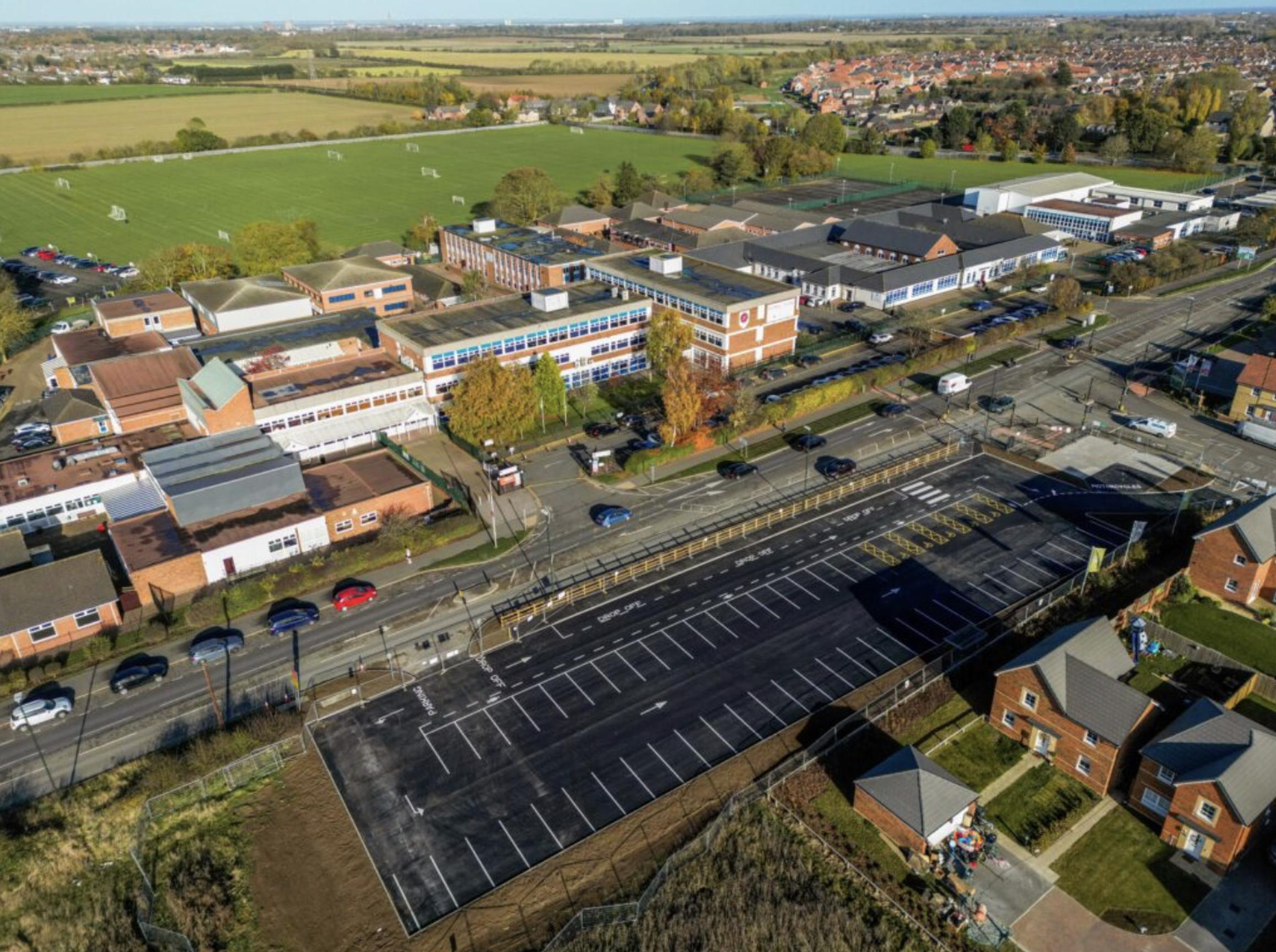 Waltham Toll Bar Academy car park (Picture by Jon Corken)