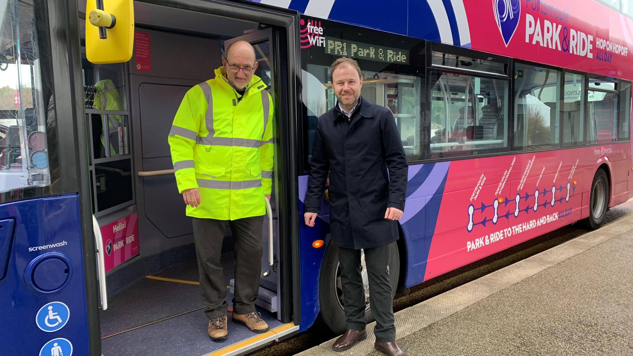 Cllr Peter Candlish checks out the P&R service