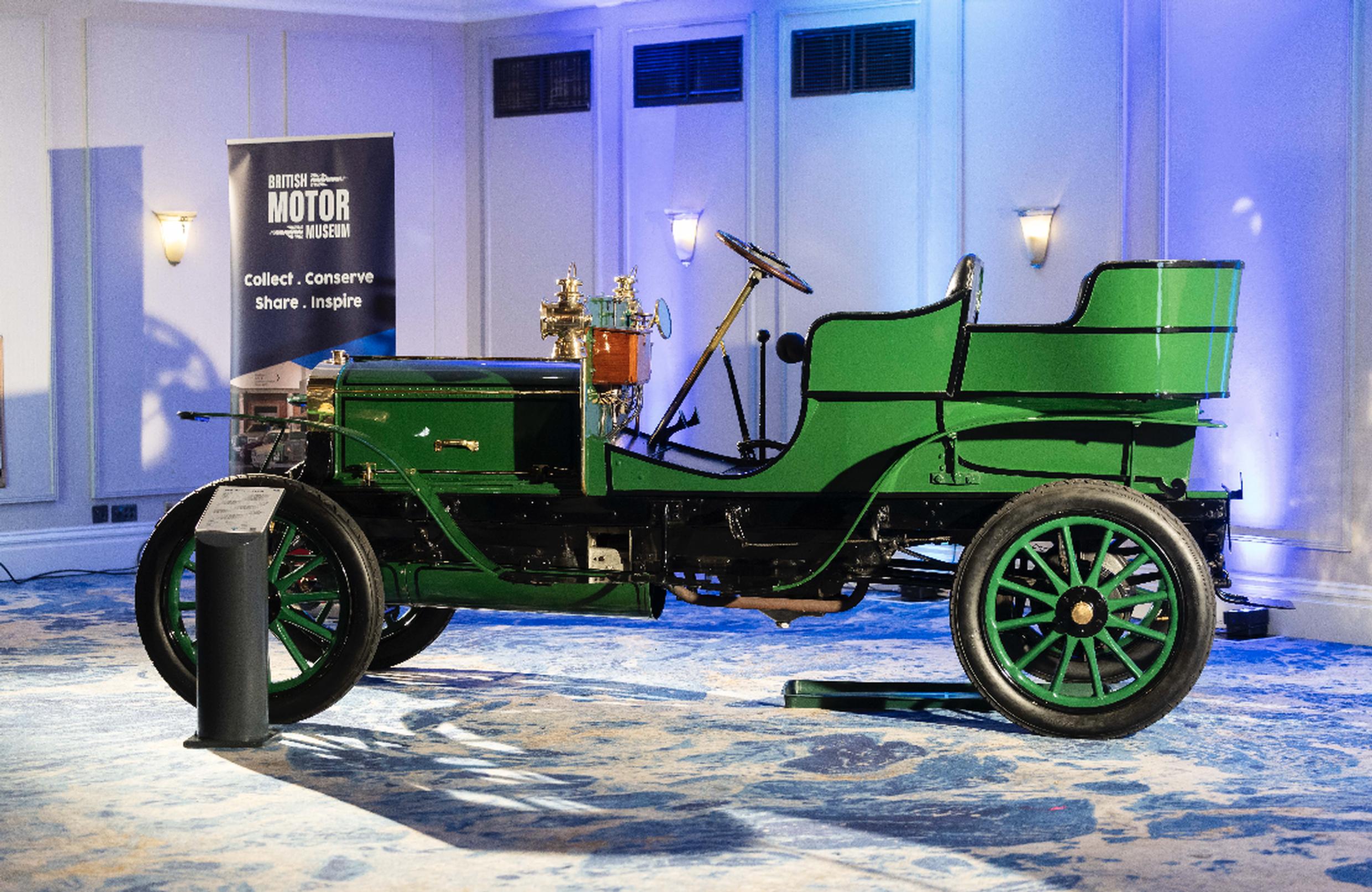 The 1904 20hp Thornycroft Tourer on display at SMMT Annual Dinner 2024 (SMMT)