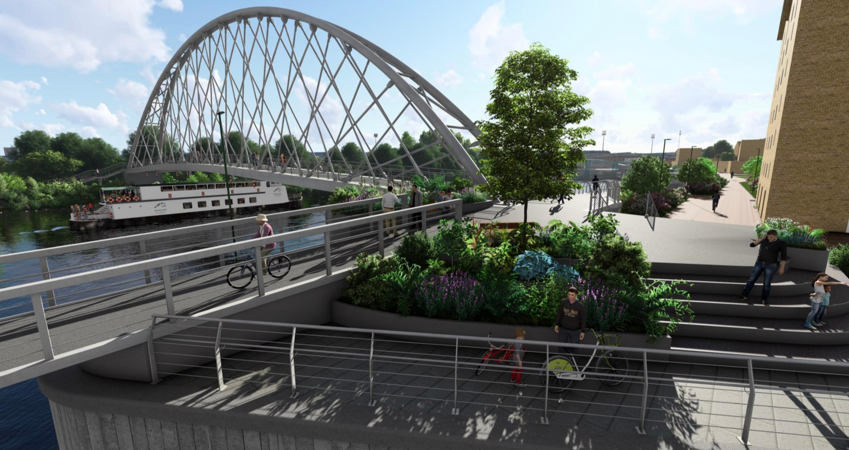 The new walking and cycling bridge over the Trent is due to open in Spring 2026