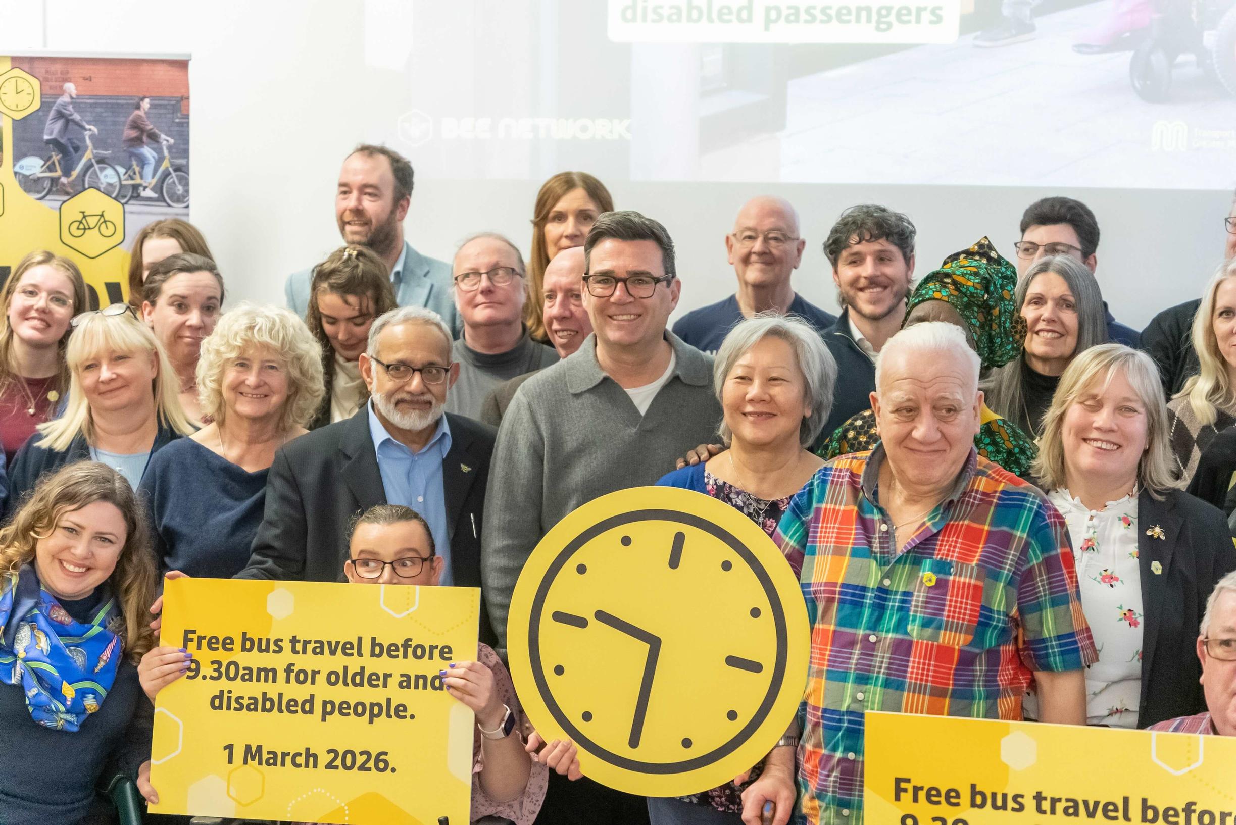 Greater Manchester Andy Burnham launches free travel at any time for older and disabled passholders
